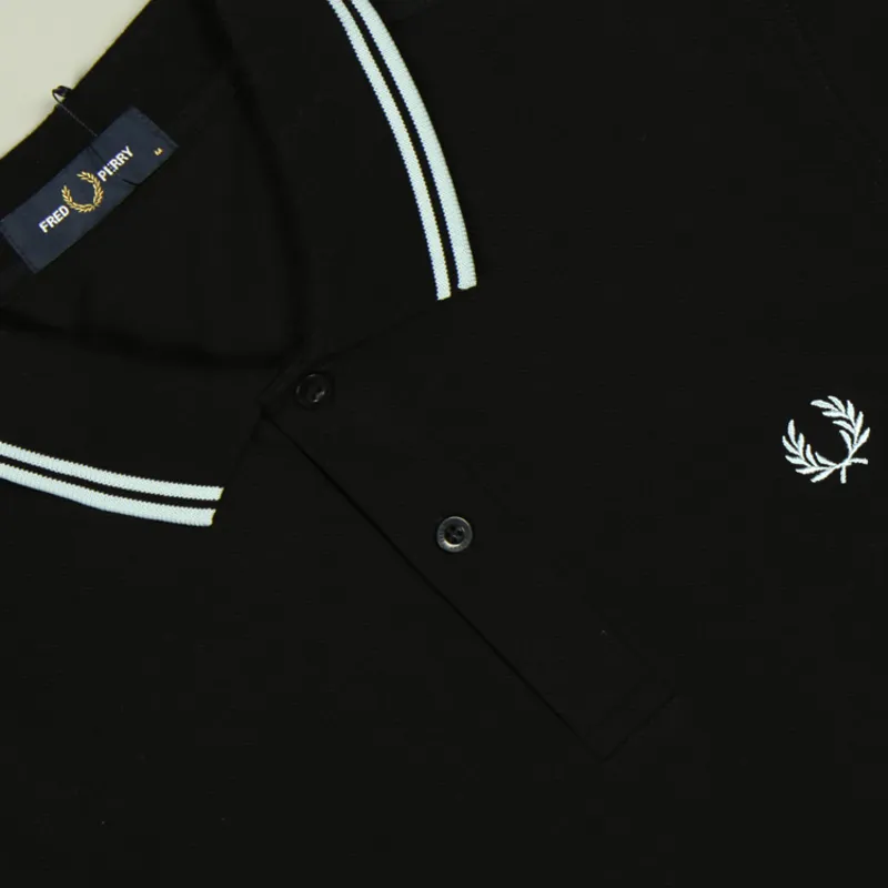 Fred Perry Twin Tipped Polo Shirt M3600 - Black/Light Ice-1